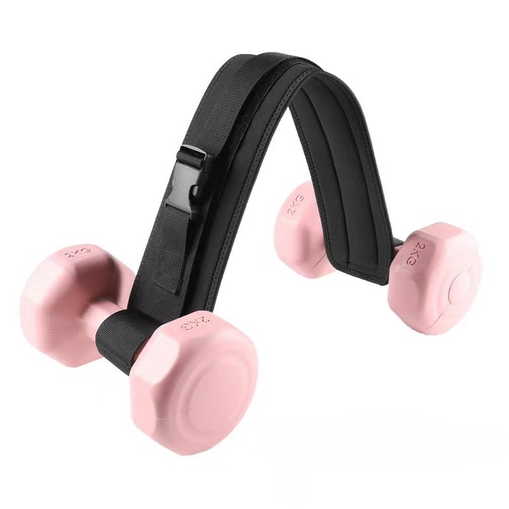 Centura pentru hip thrust Centura pentru hip thrust cu palete, centura confortabila pentru hip thrust cu palete grele, cu o supradifuzoare antislip pentru antrenamente in sala de sport sau acasa negru