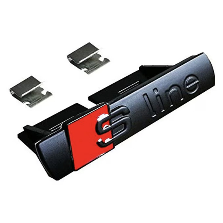 Emblema Sline pentru grila fata Audi, Negru matt