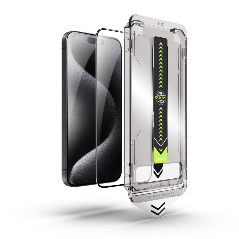 Folie de protectie din sticla temperata, transparenta, pentru iPhone 16 Pro, cu kit de aplicare rapida si functie de indepartare automata a prafului, sticla temperata 9H+, claritate Super HD, tratament electronic oleofob si anti-amprente