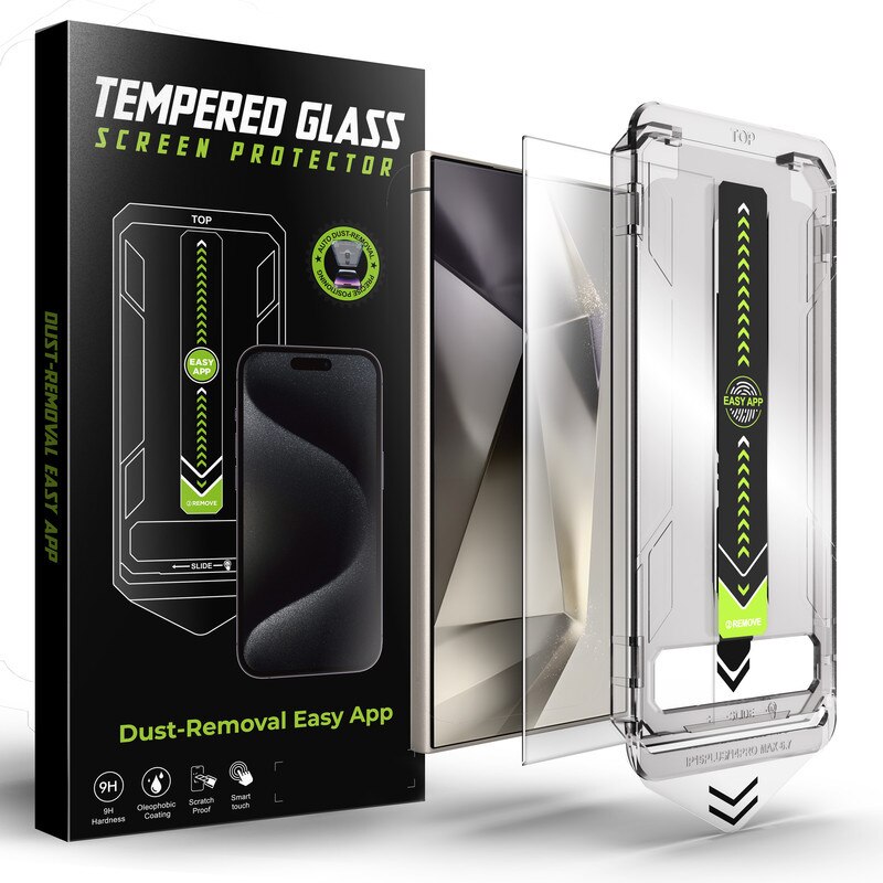 Folie de protectie din sticla temperata, transparenta, pentru Samsung Galaxy S25, cu kit de aplicare rapida si functie de indepartare automata a prafului, sticla temperata 9H+, claritate Super HD, tratament electronic oleofob si anti-amprente