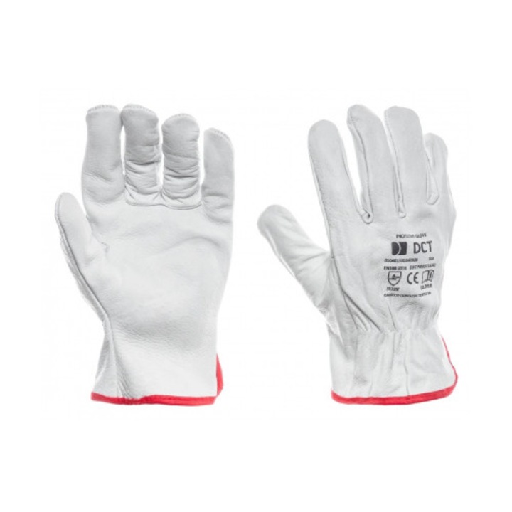 Manusi de protectie, din piele bovina, alba, CIPRUS DCT - 8A