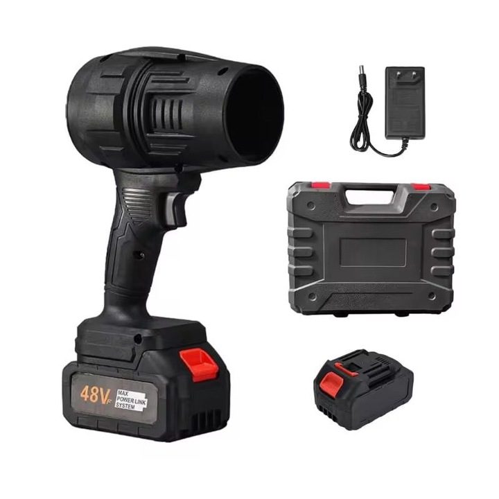 Suflanta aer portabila DNEWINER electrica, 48V cu 2 acumulatori Li-ion 3000mAh, model pistol, valiza inclusa, suflare puternica, incarcare rapida