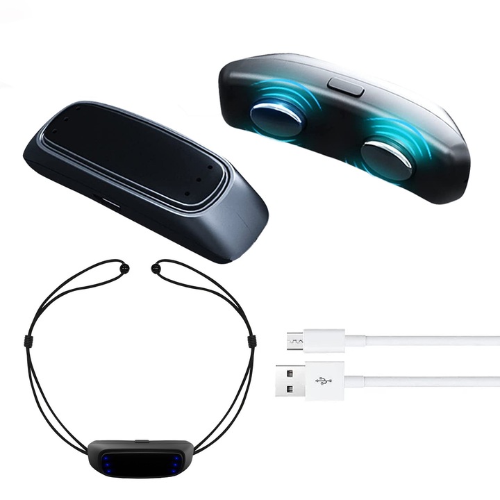 Dispozitiv inteligent anti-sforait, LXNZUHN, tehnologie de detectare automata a sforaitului, 6 trepte, negru, 5x2x1.2cm