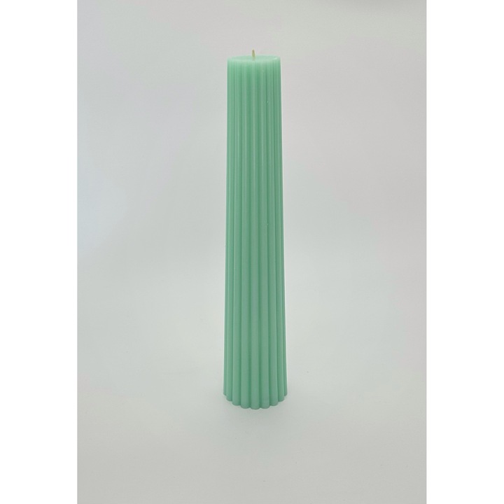 Esküvői és keresztelő gyertya, kúpos, öntött, 30 cm - 6 cm - zöld