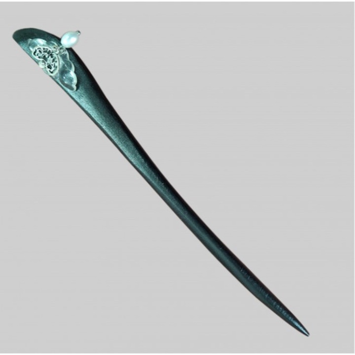 Ac de par din lemn, negru, cu accesoriu imitatie de perla