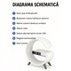Lampa LED smart RGB cu ceas, Brivoo®, alarma, difuzor Bluetooth, incarcare wireless si control prin aplicatie – design modern in forma de C