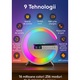 Lampa LED smart RGB cu ceas, Brivoo®, alarma, difuzor Bluetooth, incarcare wireless si control prin aplicatie – design modern in forma de C
