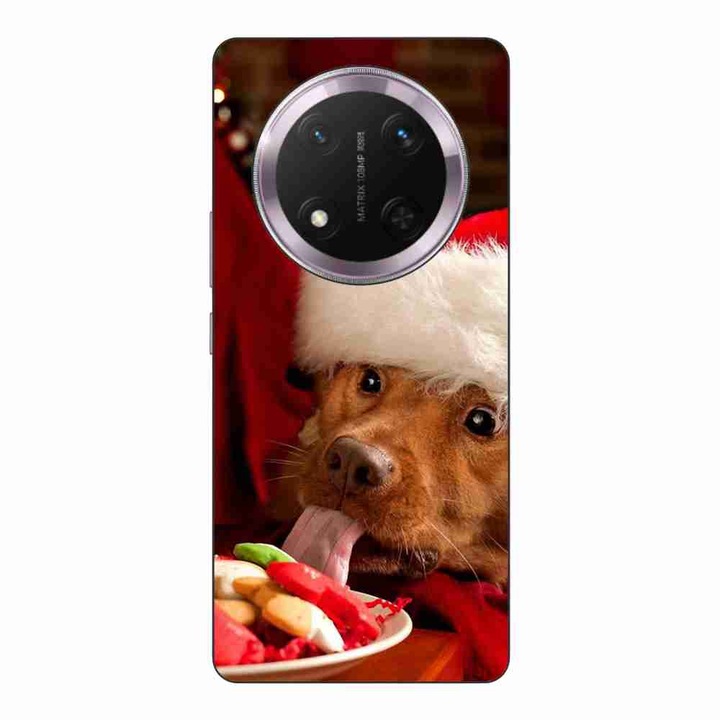 Husa compatibila cu Honor Magic7 Lite Silicon Gel Tpu Model Craciun Dog Eating Cookies