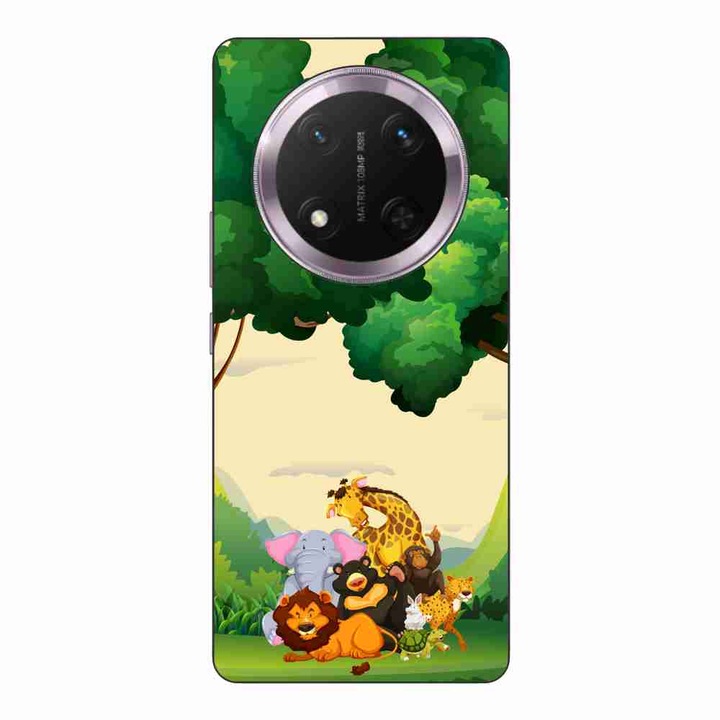 Husa compatibila cu Honor Magic7 Lite Silicon Gel Tpu Model Jungla cu Animale