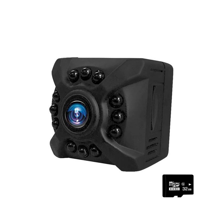 Камера за видеонаблюдение, TRICO X5, Full HD 1080P, инфрачервено нощно виждане, детектор на движение, черна