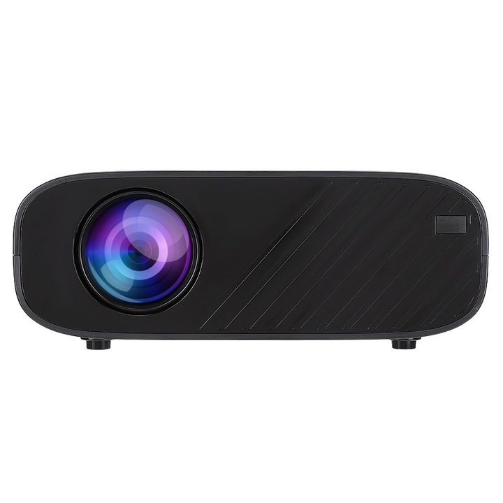 Proiector mini portabil, 1080P, 16-100in, ABS, negru