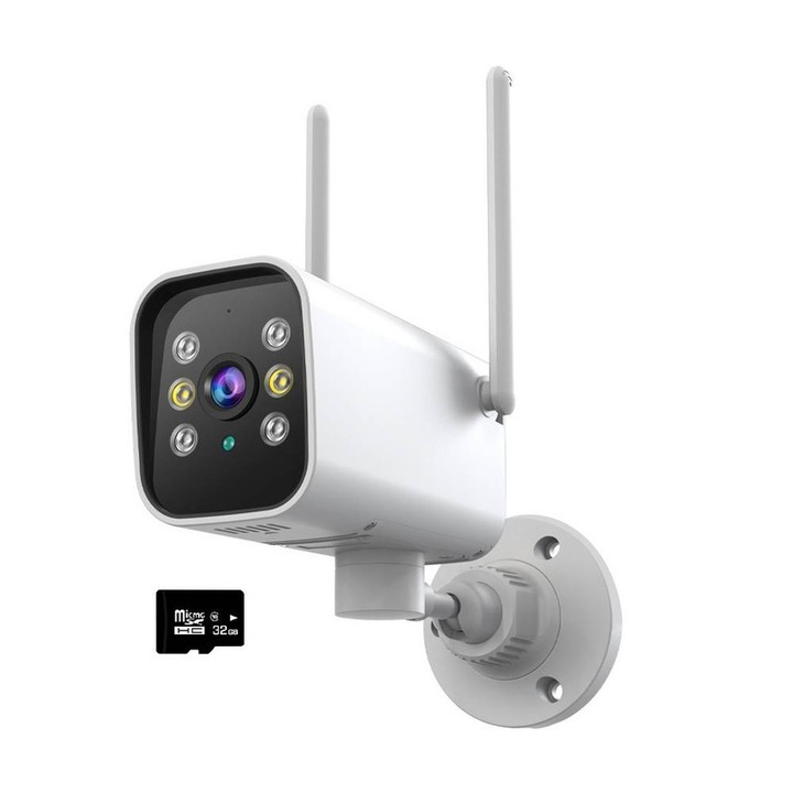 Камера за наблюдение TRICO K20, външна, IP66, Full HD 1080P, двойно съхранение, бяла