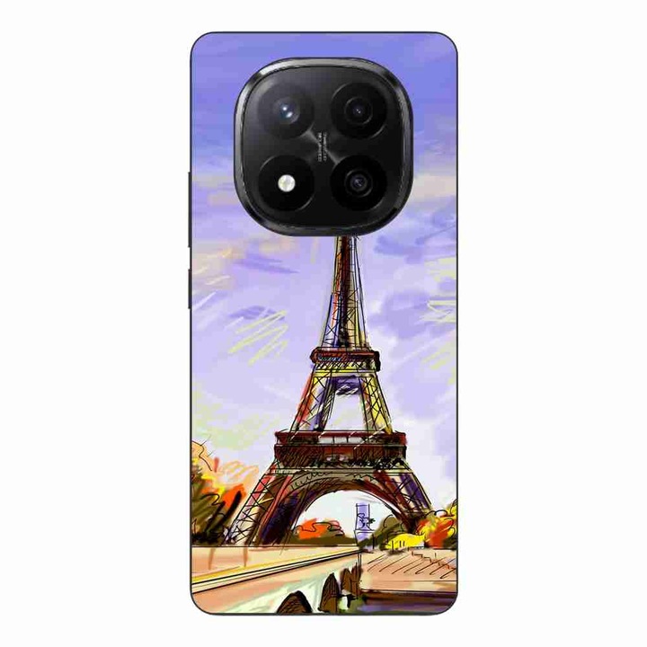 Husa compatibila cu Xiaomi Redmi Note 14 Pro Plus Silicon Gel Tpu Model Desen Turnul Eiffel