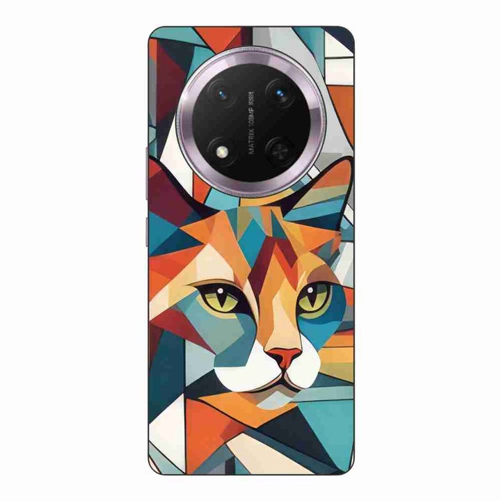 Husa compatibila cu Honor Magic7 Lite Silicon Gel Tpu Model Cubic Cat Art