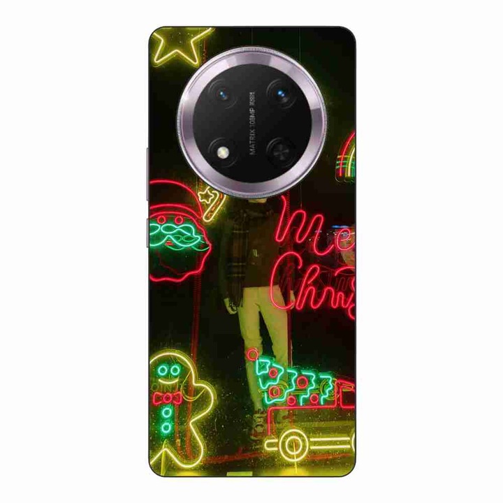 Husa compatibila cu Honor Magic7 Lite Silicon Gel Tpu Model Craciun Vitrina Neon Lights