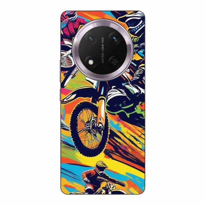 Husa compatibila cu Honor Magic7 Lite Silicon Gel Tpu Model Motocross Pop Art