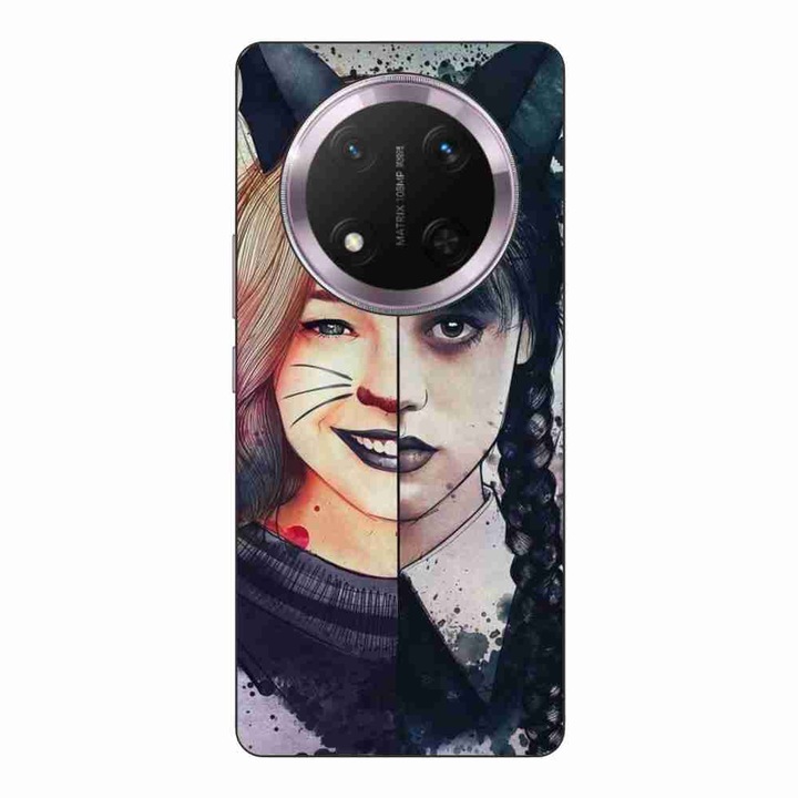 Husa compatibila cu Honor Magic7 Lite Silicon Gel Tpu Model Wednesday si Enid Sinclair