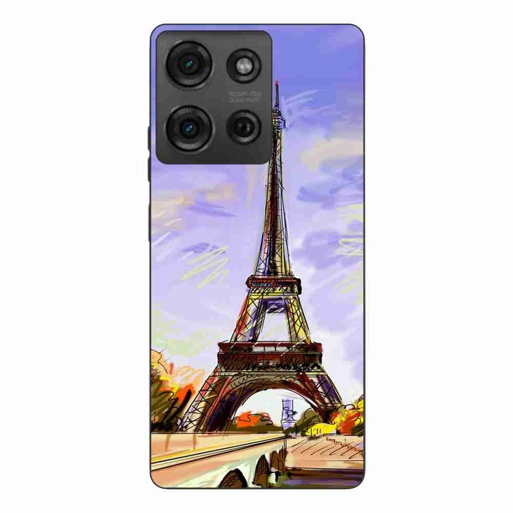 Husa compatibila cu Motorola Moto G75 Silicon Gel Tpu Model Desen Turnul Eiffel