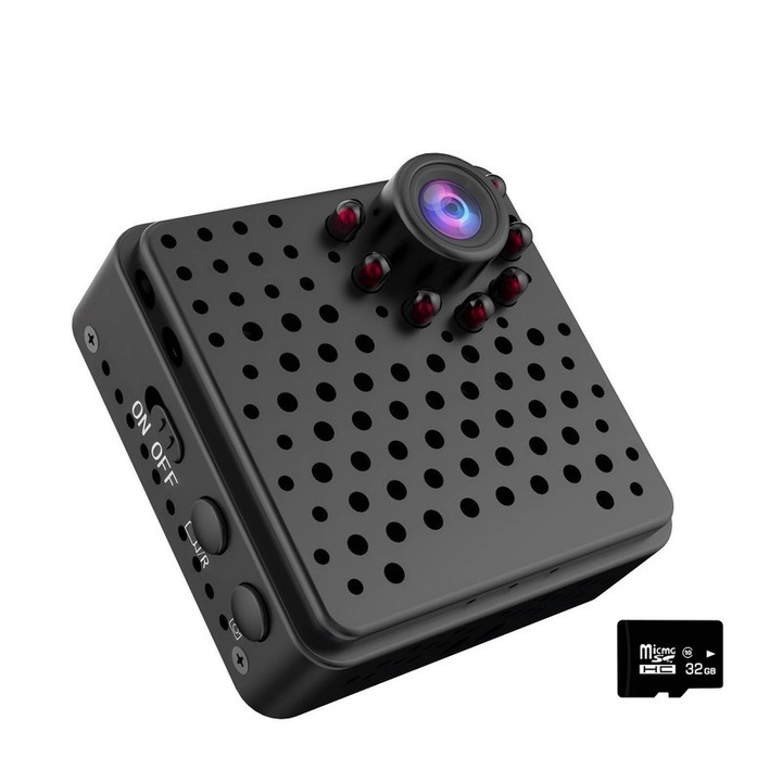 Térfigyelő kamera, Xenco W18, Full HD 1080P, mozgásérzékelés, éjjellátó, fekete