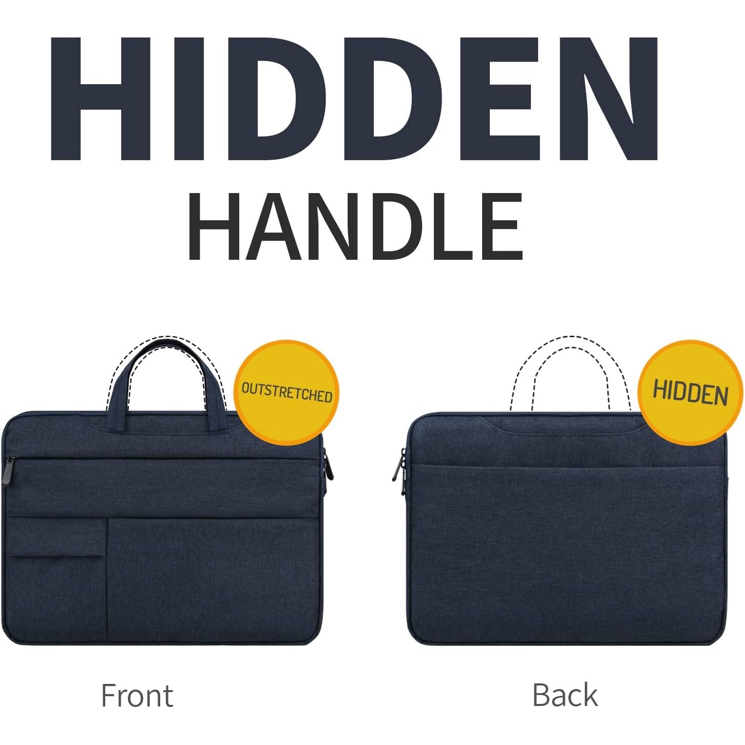 Geanta laptop Vaxiuja, compatibila cu MacBook Pro/Pro Max de 16 inch, M1, M2, M3, M4, cu maner ascuns, buzunare multiple, geanta de protectie captusita din poliester, impermeabila, albastru marin