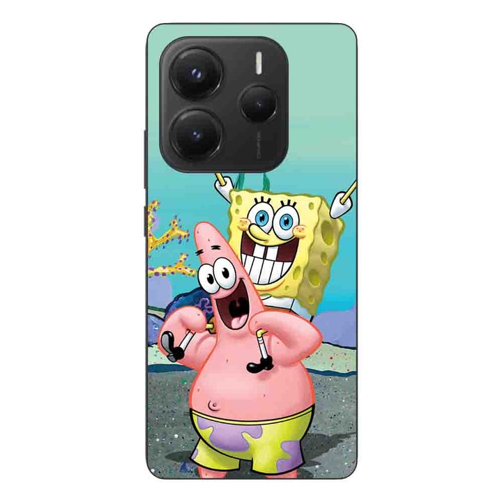Husa compatibila cu Xiaomi Redmi Note 14 5G Silicon Gel Tpu Model Spongebob