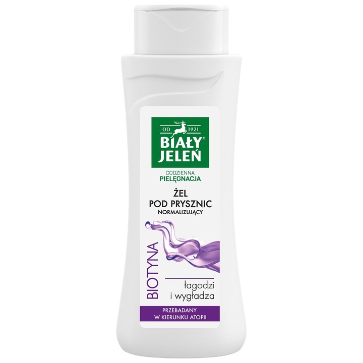 Pollena BIALY JELEN normalizáló tusfürdő biotinnal, 300 ml, érzékeny bőrre