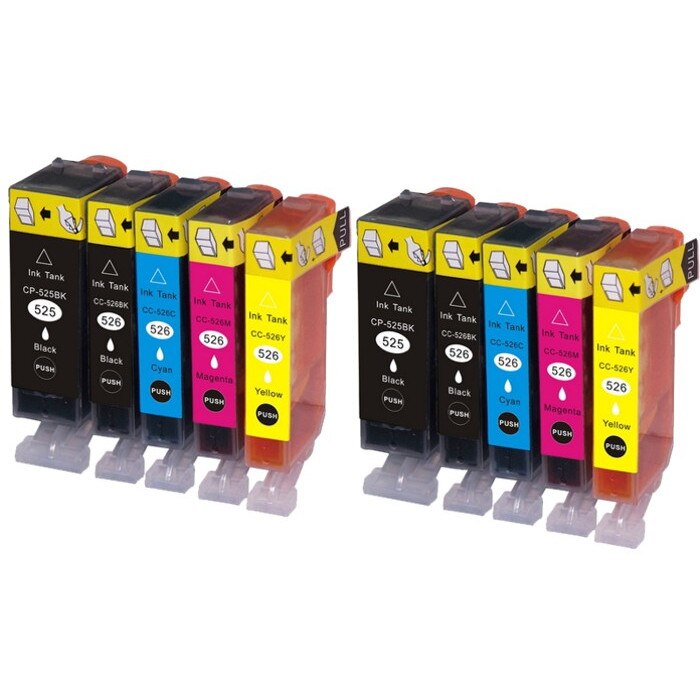 525XL Set 10 Cartuse Compatibile PGI-525XL / 526XL Canon Pixma IP 4850 / Canon Pixma IP 4950 (4xBK, 2xC, 2XM, 2xY)
