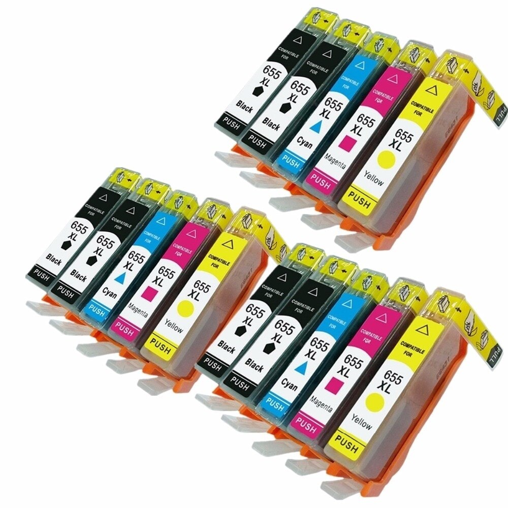 655XL Set 15 Cartuse Compatibile HP 655XL HP Deskjet Ink Advantage 5525 (6xBK, 3xC, 3XM, 3xY)