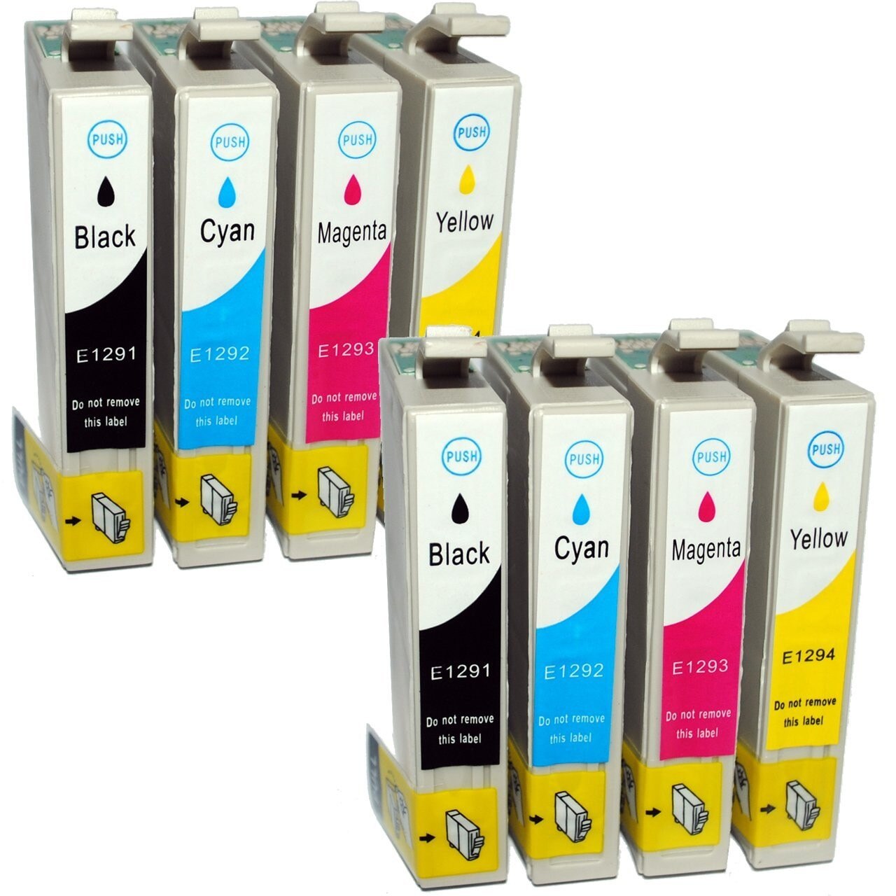 1291 Set 8 Cartuse Compatibile Epson T1291 T1292 T1293 T1294 pentru Epson Stylus SX230 SX235 W SX420 W SX420FW SX425 X425W SX430W SX435 W X440 W SX445 W ( 2xBK, 2xC, 2xM, 2xY)