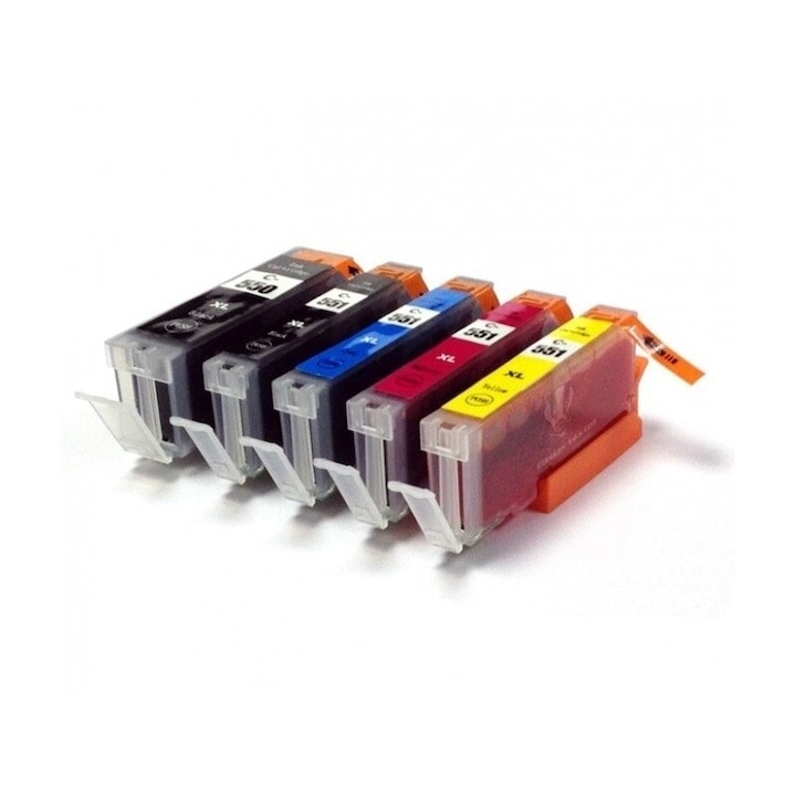 GraphiteK 550XL 551XL nyomtatópatron készlet, 5 db, 2x fekete / 1x cián / 1x magenta / 1x sárga, kompatibilis Canon MG 5450 - PGI-550XL ( Black ) CLI-551XL