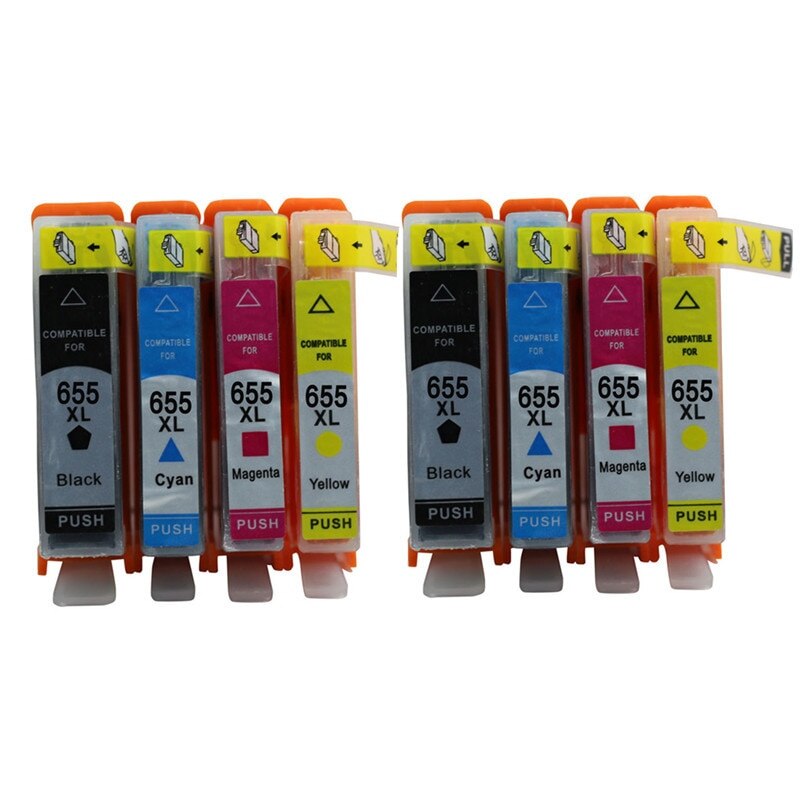 655XL Set 8 cartuse Compatibile HP 655XL pentru HP Deskjet Ink Advantage 5525 - CZ109AE, CZ110AE, CZ111AE, CZ112AE - (2*BK + 2*C+ 2*M + 2*Y)