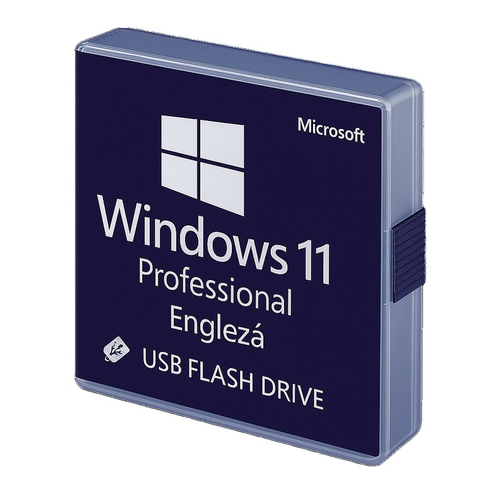 Microsoft Windows 11 Pro 25H2, 64-bit, Engleza, Stick USB 3.0 bootabil inclus