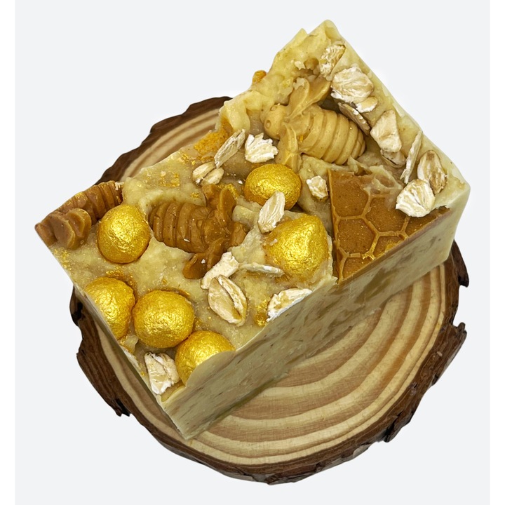 Sapun artizanal Larioli cu miere si ovaz – 100g, handmade, ideal pentru cadou sau uz personal