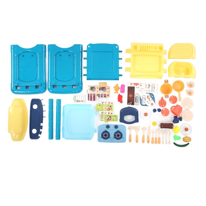 Jormftte gyerek konyhabútor szett, 51 darabos, műanyag, 51x25x64cm