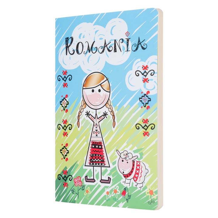 Agenda nedatata, Magnetella, foi albe - veline, 14, 9 x 21 cm, 80 file, Costum traditional