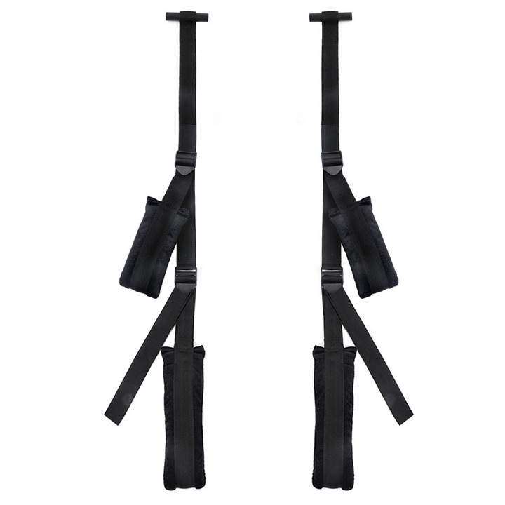 Комплект каишки за врата BDSM, черни, 300 гр.