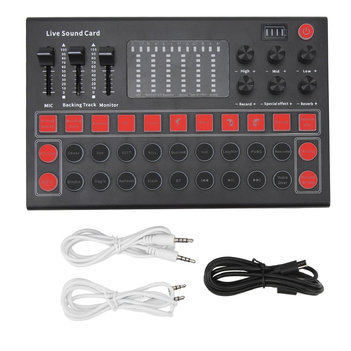 Hordozható hangprocesszor hangváltóval, 1200 mAh, 5 V, elektronikus hangszínszabályozással, mobiltelefonhoz és PC-hez