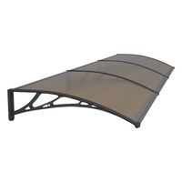 ​​​​​​​Copertina Usa Exterior MAPROFI PREMIUM, 300 x 120 cm, Placa Intreaga Bronz din Policarbonat 6 mm, Suporturi Negre din ABS, Protectie Soare si Ploaie pentru Intrare sau Balcon