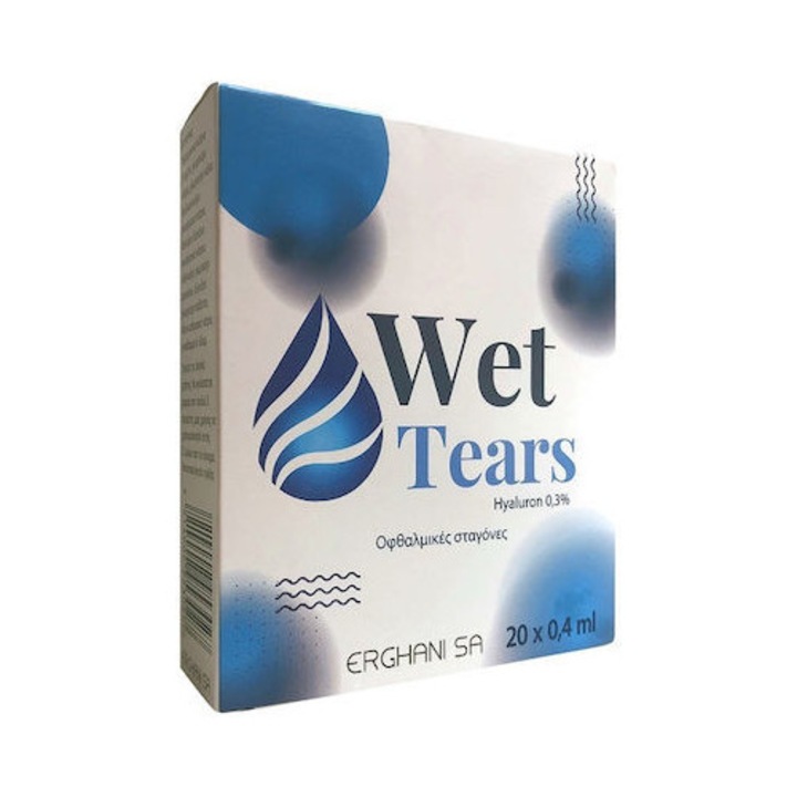 Picaturi oftalmice WET Tears cu acid hialuronic 0,3% 20 x 0,4 ml