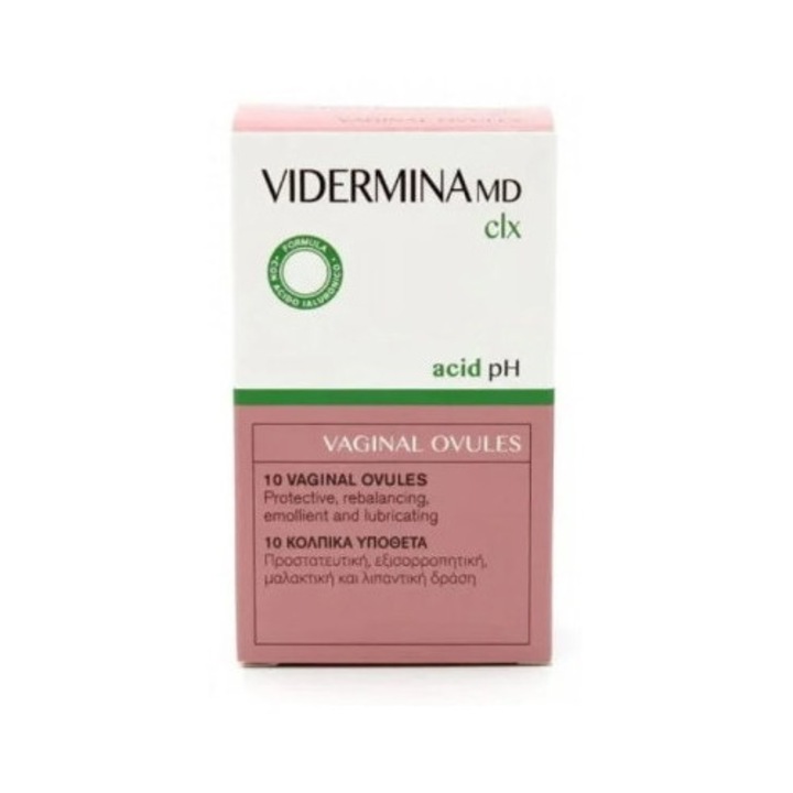Ovule vaginale Vidermina CLX, efecte de hidratare si echilibrare, 3g x 10 bucati