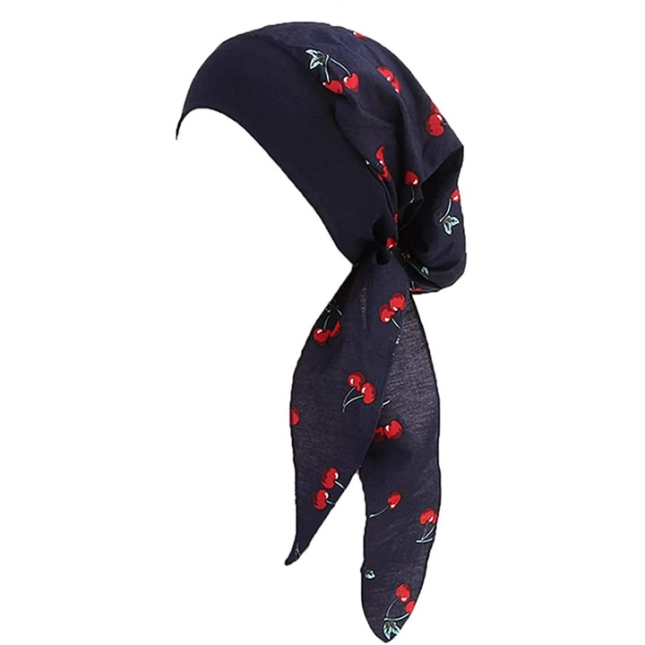 Дамска шапка тюрбан, памук и полиестер, еластична, многоцветна, универсален размер