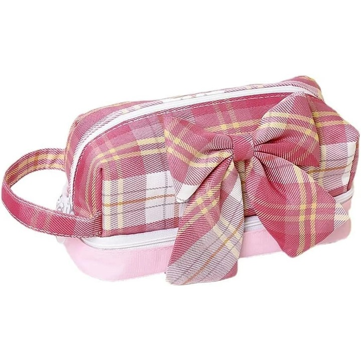 Моливник Kawaii, IHeytea S, голям капацитет, японски дизайн, червено каре