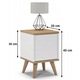 Noptiera Oslo Alba/Stejar, 30x30x45 cm, Usa Dreapta, Design Modern si Clasic