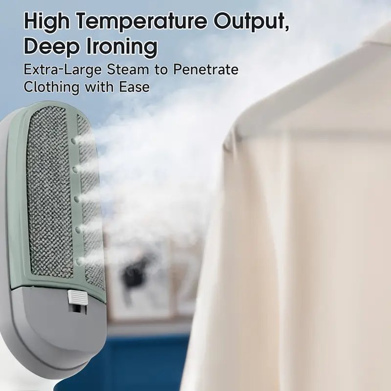 Aparat de calcat cu aburi, BOMSTOM, 800W, rezervor 150ml, alb/albastru, portabil