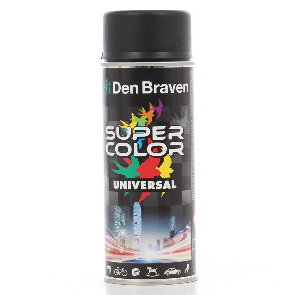 Spray retus universal Den Braven, RAL 9005 negru mat intens, 400 ml, 43240057