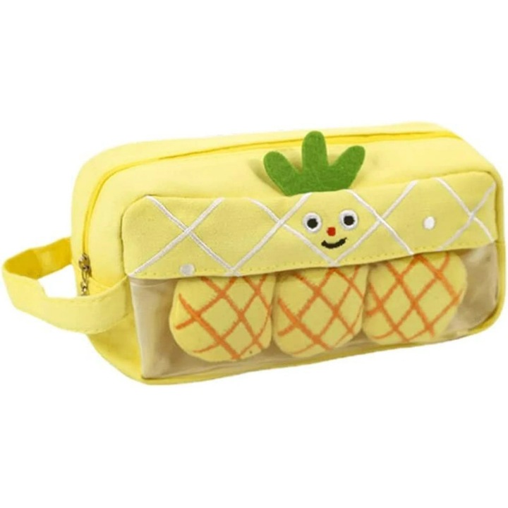 Моливник Kawaii, японски дизайн, голям капацитет, плюшен материал, многоцветен