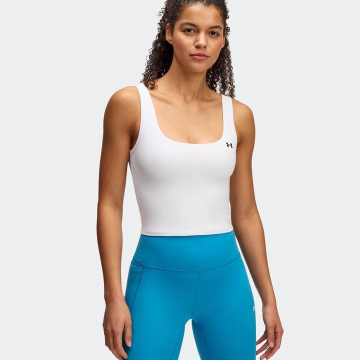Maiou sport dama Under Armour Motion EMEA, alb/negru, poliester/elastan