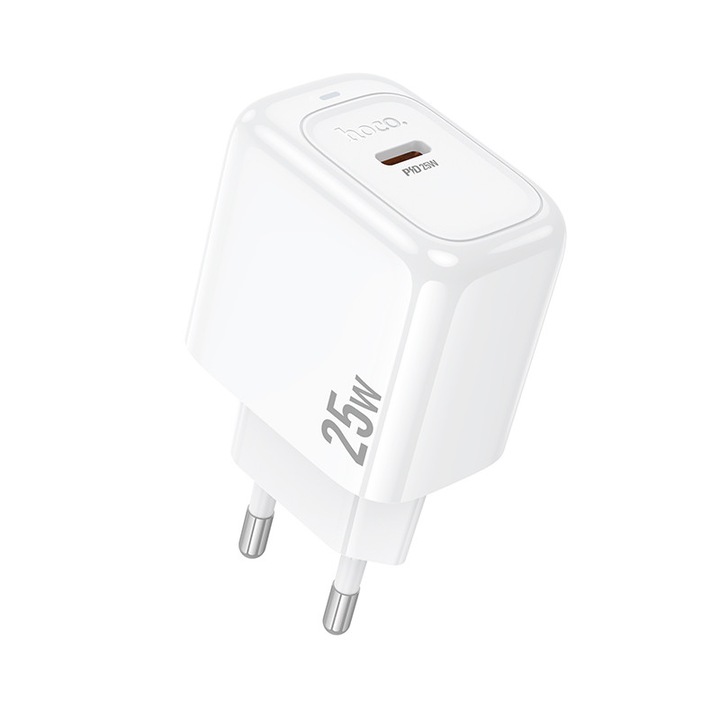 Incarcator retea Hoco DaDen CS53A 1xUSB-C, Incarcare rapida, Power Delivery 25W, Alb