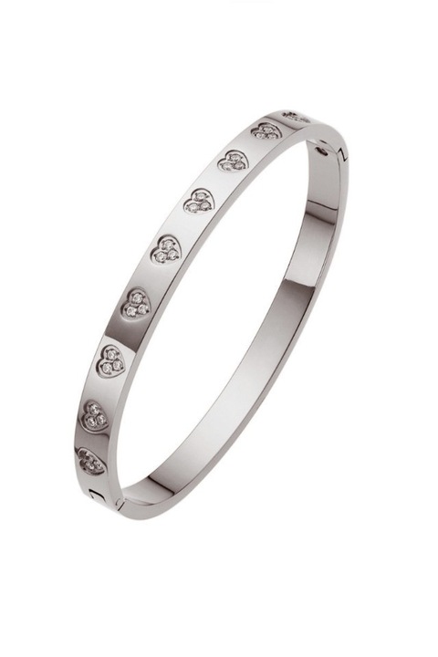 Bratara argintie fixa Radiance din Argint 925 cu pietre de zirconiu, latime 0,5 cm