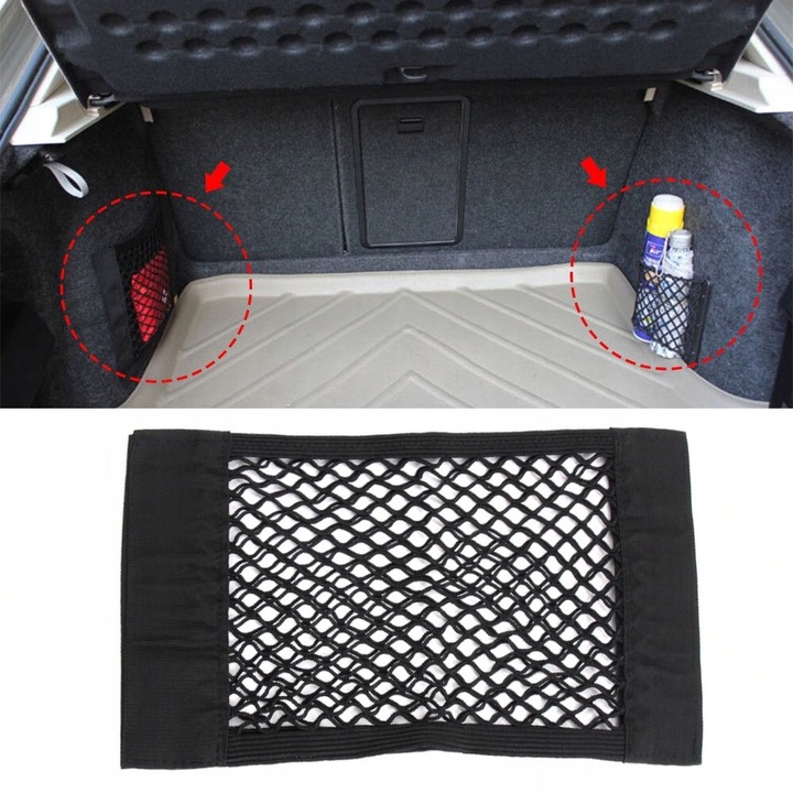 Organizer Auto, Me Premium, Montare Cu Velcro Puternic, Plasa Elastica Cu Doua Straturi, Forma Unica, Stil Simplu, Usor De Instalata, Organizer De Inalta Calitate, Robust Si Durabil, 40 x 25 cm, Negru